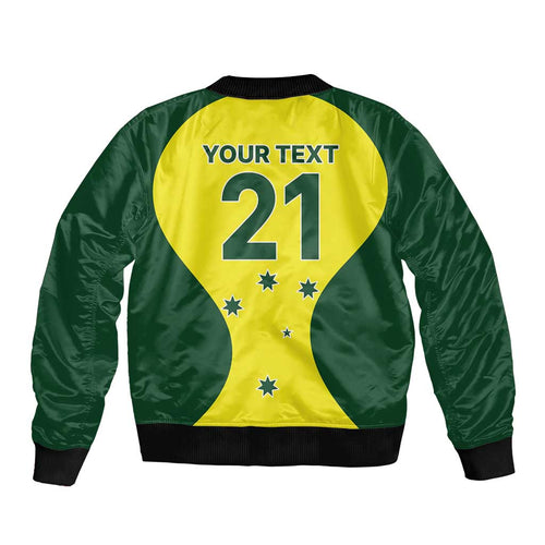 Custom Australia Cricket Spirit 2026 Sleeve Zip Bomber Jacket World T20 Edition - Aussie Hoodie
