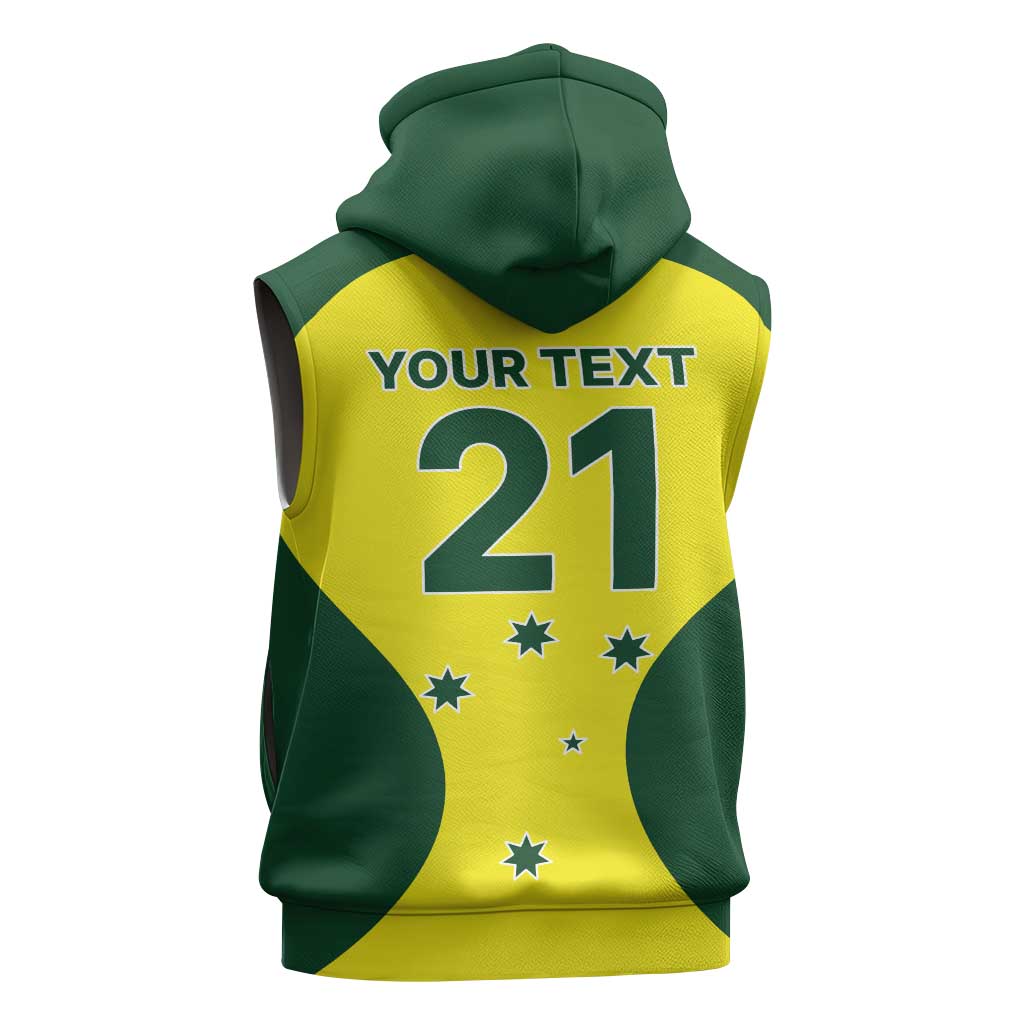 Custom Australia Cricket Spirit 2026 Sleeveless Hoodie World T20 Edition - Aussie Hoodie