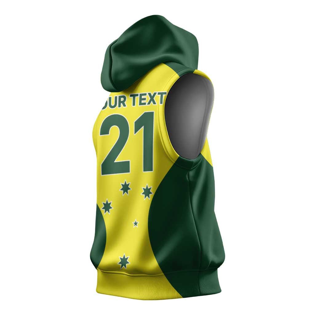 Custom Australia Cricket Spirit 2026 Sleeveless Hoodie World T20 Edition - Aussie Hoodie