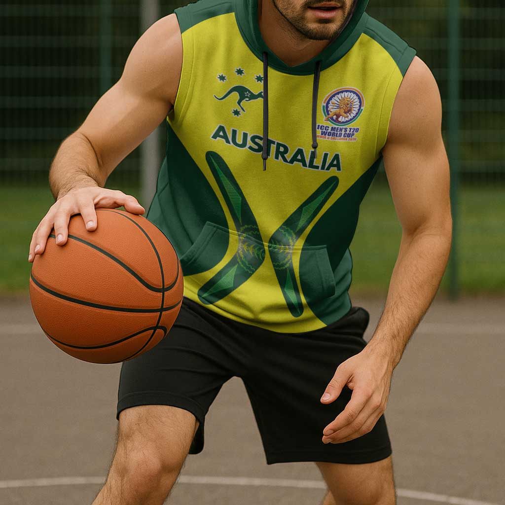 Custom Australia Cricket Spirit 2026 Sleeveless Hoodie World T20 Edition - Aussie Hoodie