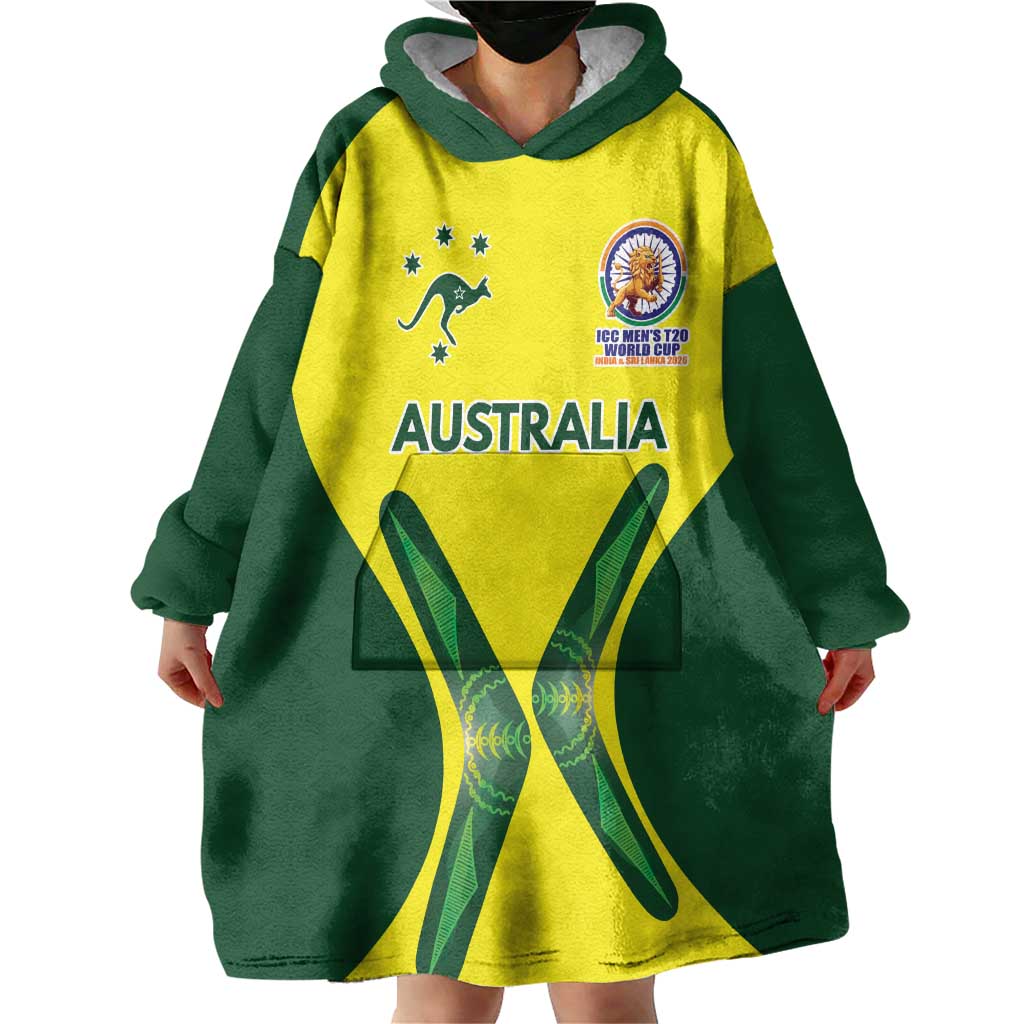 Custom Australia Cricket Spirit 2026 Wearable Blanket Hoodie World T20 Edition - Aussie Hoodie