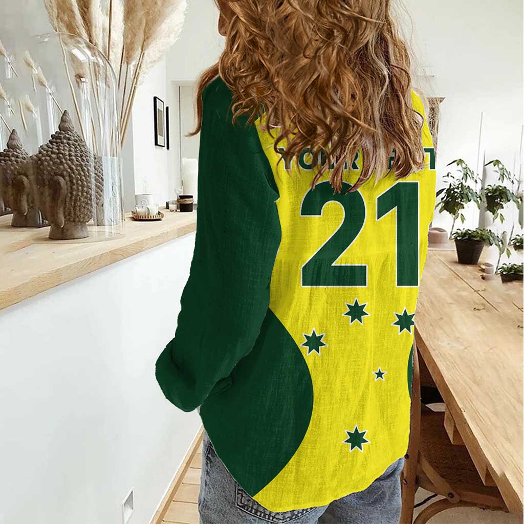 Custom Australia Cricket Spirit 2026 Women Casual Shirt World T20 Edition - Aussie Hoodie