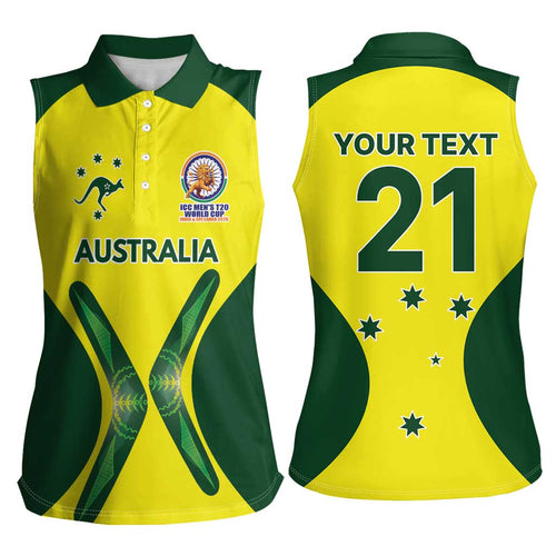 Custom Australia Cricket Spirit 2026 Women Sleeveless Polo Shirt World T20 Edition - Aussie Hoodie