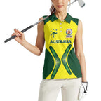 Custom Australia Cricket Spirit 2026 Women Sleeveless Polo Shirt World T20 Edition - Aussie Hoodie