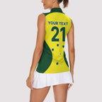 Custom Australia Cricket Spirit 2026 Women Sleeveless Polo Shirt World T20 Edition - Aussie Hoodie