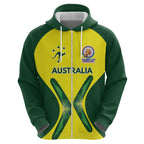 Custom Australia Cricket Spirit 2026 Zip Hoodie World T20 Edition - Aussie Hoodie