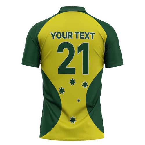 Custom Australia Cricket Spirit 2026 Zipper Polo Shirt World T20 Edition - Aussie Hoodie