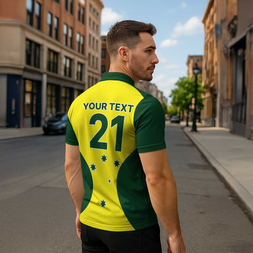 Custom Australia Cricket Spirit 2026 Zipper Polo Shirt World T20 Edition - Aussie Hoodie