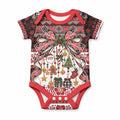 New Zealand Kowhaiwhai Taniko Christmas Bow Baby Onesie Meri Kirihimete