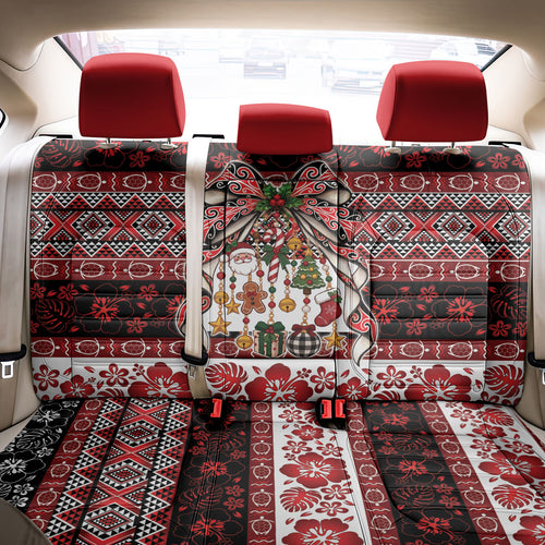 New Zealand Kowhaiwhai Taniko Christmas Bow Back Car Seat Cover Meri Kirihimete