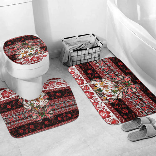 New Zealand Kowhaiwhai Taniko Christmas Bow Bathroom Set Meri Kirihimete