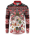 New Zealand Kowhaiwhai Taniko Christmas Bow Button Sweatshirt Meri Kirihimete