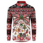 New Zealand Kowhaiwhai Taniko Christmas Bow Button Sweatshirt Meri Kirihimete