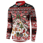 New Zealand Kowhaiwhai Taniko Christmas Bow Button Sweatshirt Meri Kirihimete