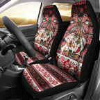 New Zealand Kowhaiwhai Taniko Christmas Bow Car Seat Cover Meri Kirihimete