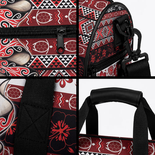 New Zealand Kowhaiwhai Taniko Christmas Bow Duffle Bag Meri Kirihimete