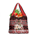 New Zealand Kowhaiwhai Taniko Christmas Bow Grocery Bag Meri Kirihimete