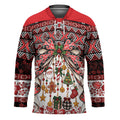 New Zealand Kowhaiwhai Taniko Christmas Bow Hockey Jersey Meri Kirihimete