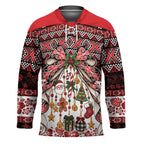 New Zealand Kowhaiwhai Taniko Christmas Bow Hockey Jersey Meri Kirihimete