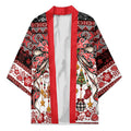 New Zealand Kowhaiwhai Taniko Christmas Bow Kimono Meri Kirihimete