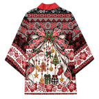 New Zealand Kowhaiwhai Taniko Christmas Bow Kimono Meri Kirihimete