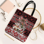 New Zealand Kowhaiwhai Taniko Christmas Bow Tote Bag Meri Kirihimete