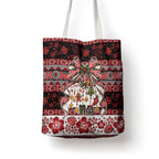 New Zealand Kowhaiwhai Taniko Christmas Bow Tote Bag Meri Kirihimete