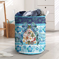 New Zealand Kowhai Ngutukaka Christmas Bow Laundry Basket Meri Kirihimete