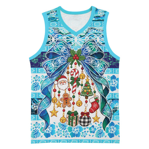 New Zealand Kowhai Ngutukaka Christmas Bow Basketball Jersey Meri Kirihimete