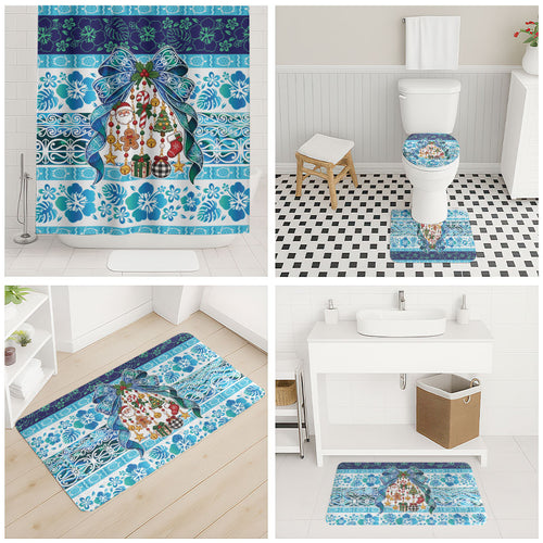 New Zealand Kowhai Ngutukaka Christmas Bow Bathroom Set Meri Kirihimete