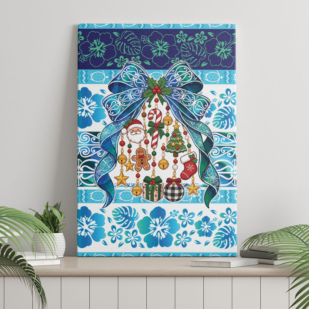 New Zealand Kowhai Ngutukaka Christmas Bow Canvas Wall Art Meri Kirihimete