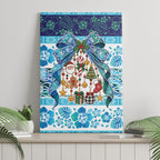 New Zealand Kowhai Ngutukaka Christmas Bow Canvas Wall Art Meri Kirihimete