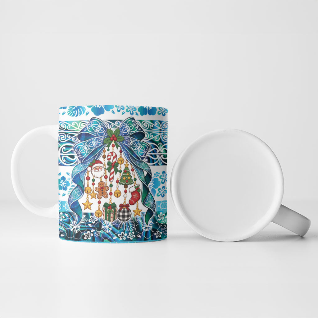 New Zealand Kowhai Ngutukaka Christmas Bow Ceramic Mug Meri Kirihimete
