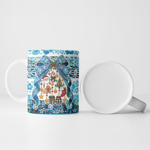 New Zealand Kowhai Ngutukaka Christmas Bow Ceramic Mug Meri Kirihimete