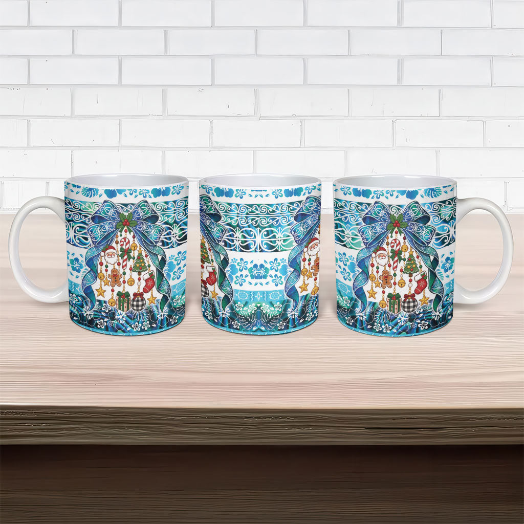 New Zealand Kowhai Ngutukaka Christmas Bow Ceramic Mug Meri Kirihimete