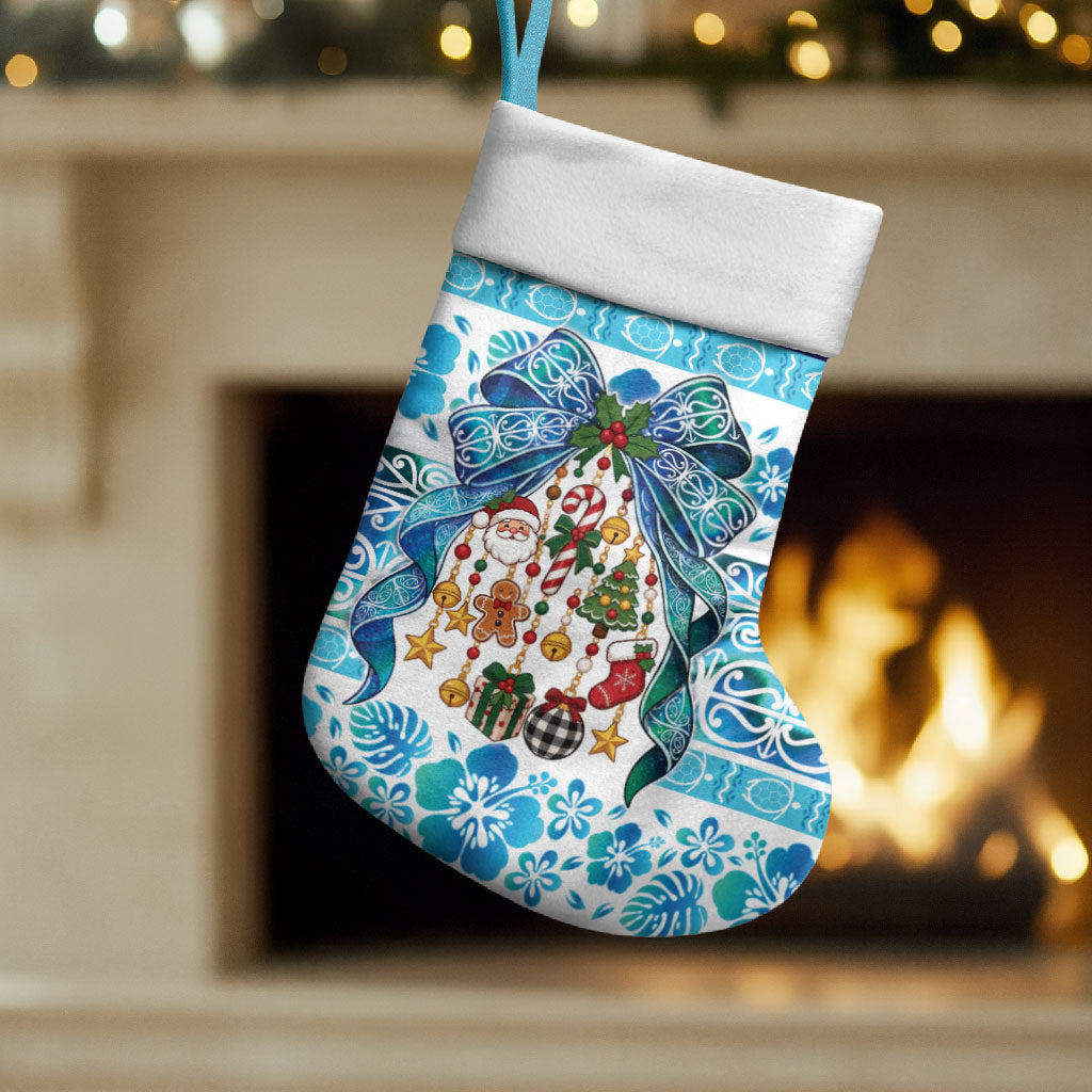 New Zealand Kowhai Ngutukaka Christmas Bow Christmas Stocking Meri Kirihimete