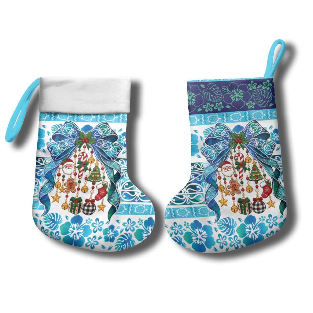 New Zealand Kowhai Ngutukaka Christmas Bow Christmas Stocking Meri Kirihimete