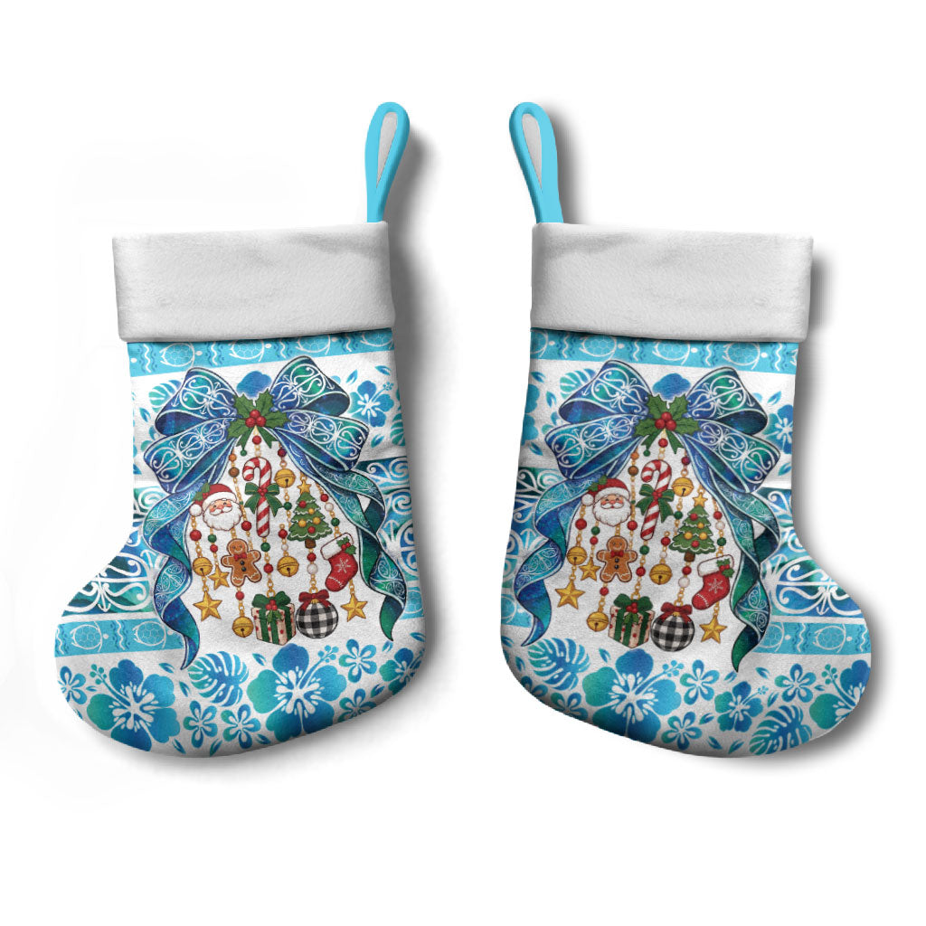 New Zealand Kowhai Ngutukaka Christmas Bow Christmas Stocking Meri Kirihimete