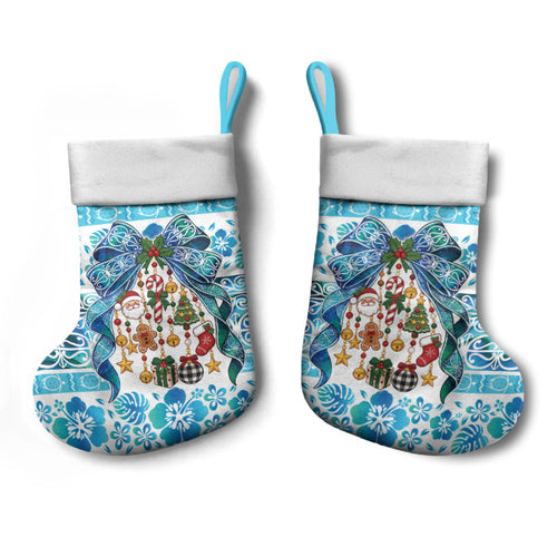 New Zealand Kowhai Ngutukaka Christmas Bow Christmas Stocking Meri Kirihimete