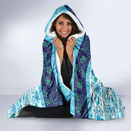New Zealand Kowhai Ngutukaka Christmas Bow Hooded Blanket Meri Kirihimete