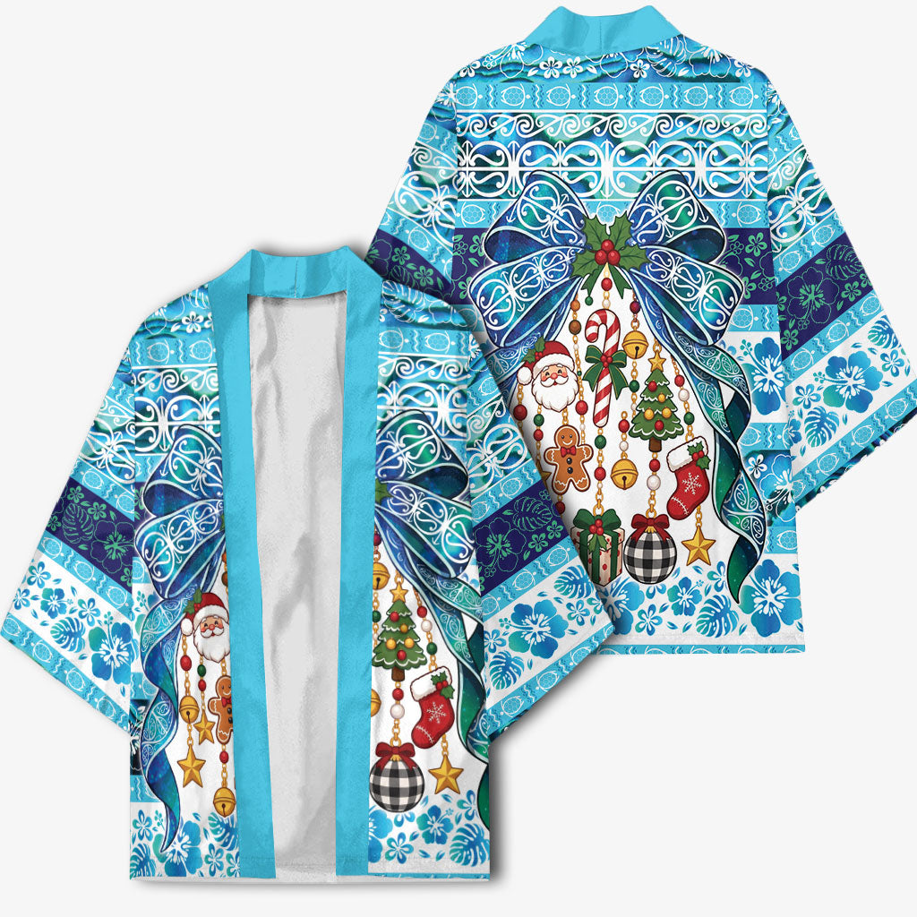 New Zealand Kowhai Ngutukaka Christmas Bow Kimono Meri Kirihimete