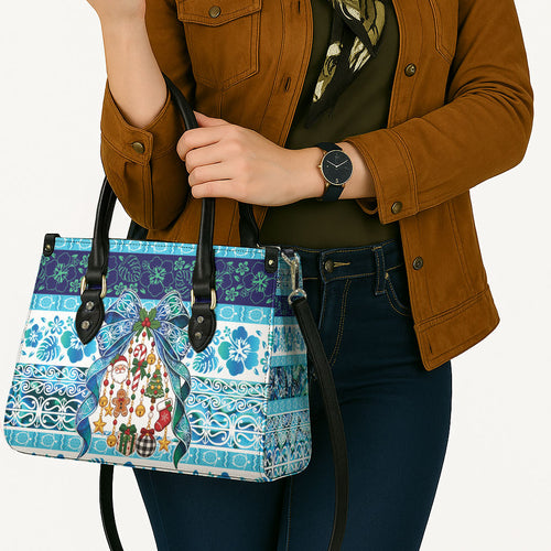 New Zealand Kowhai Ngutukaka Christmas Bow Leather Bag Meri Kirihimete