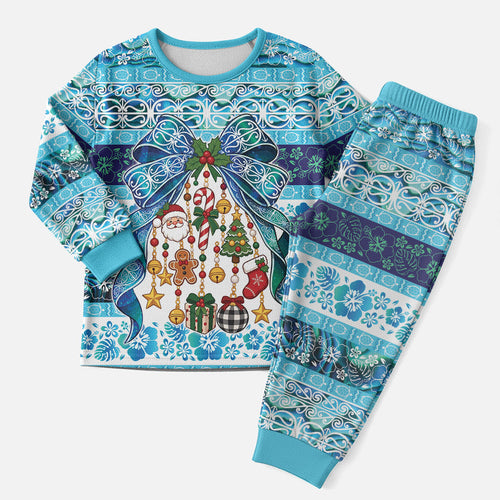 New Zealand Kowhai Ngutukaka Christmas Bow Christmas Pajama Set Meri Kirihimete
