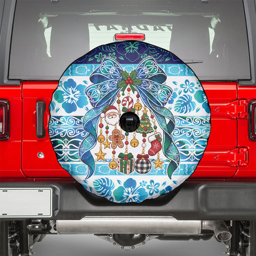 New Zealand Kowhai Ngutukaka Christmas Bow Spare Tire Cover Meri Kirihimete