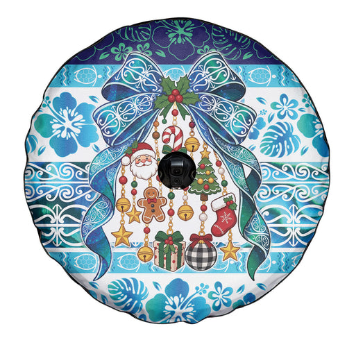 New Zealand Kowhai Ngutukaka Christmas Bow Spare Tire Cover Meri Kirihimete