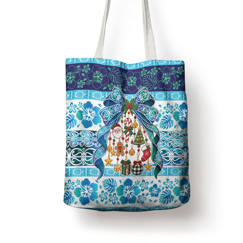 New Zealand Kowhai Ngutukaka Christmas Bow Tote Bag Meri Kirihimete