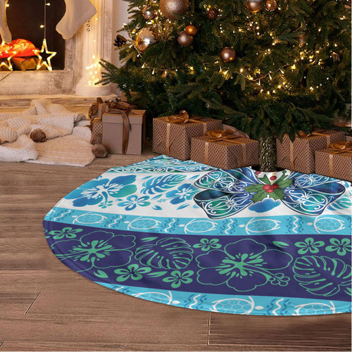 New Zealand Kowhai Ngutukaka Christmas Bow Tree Skirt Meri Kirihimete