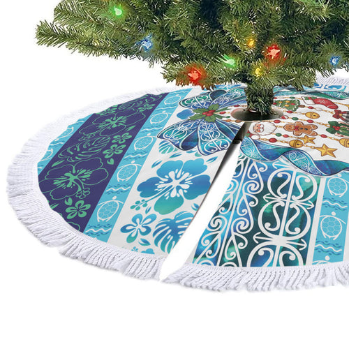 New Zealand Kowhai Ngutukaka Christmas Bow Tree Skirt Meri Kirihimete