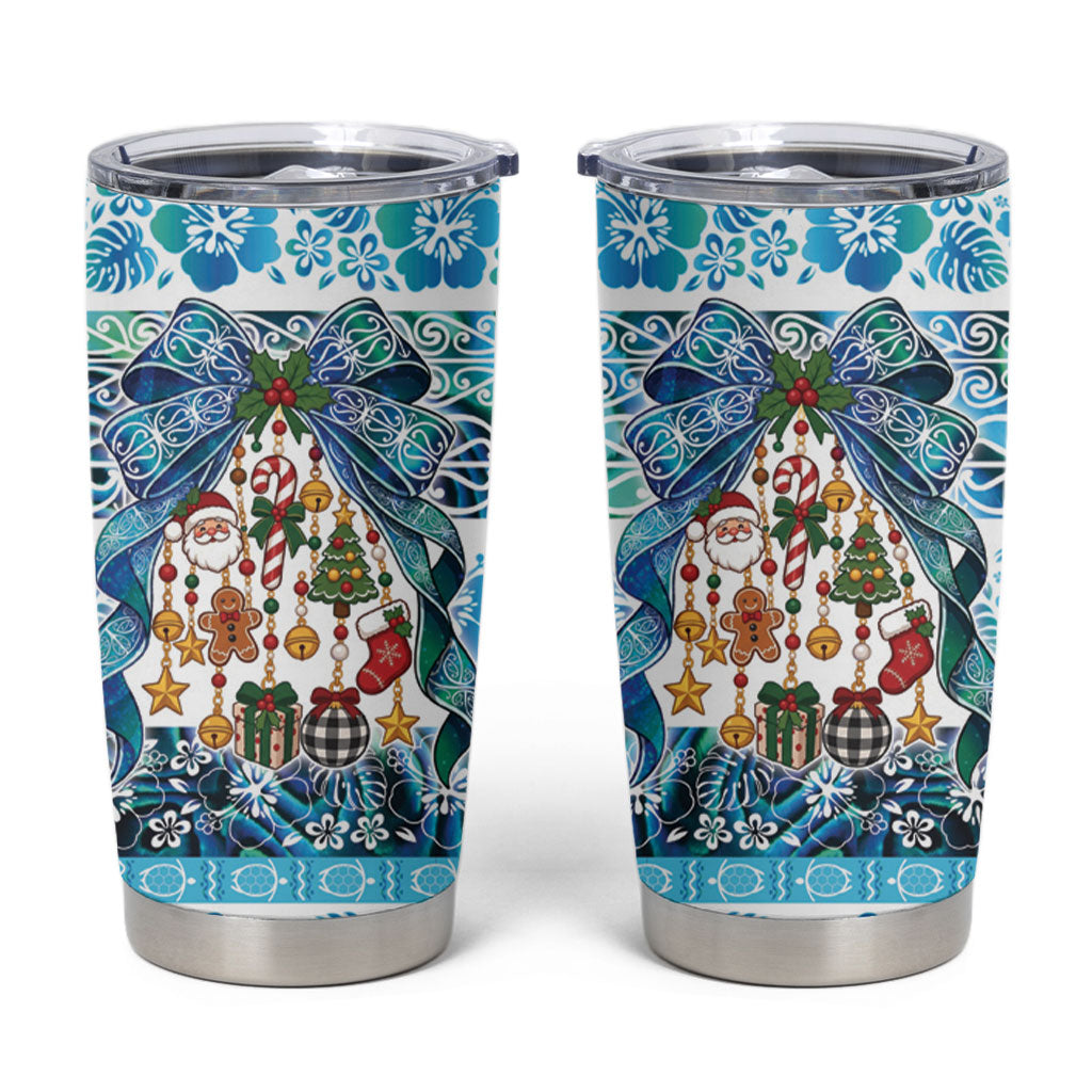 New Zealand Kowhai Ngutukaka Christmas Bow Tumbler Cup Meri Kirihimete