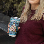 New Zealand Kowhai Ngutukaka Christmas Bow Tumbler Cup Meri Kirihimete